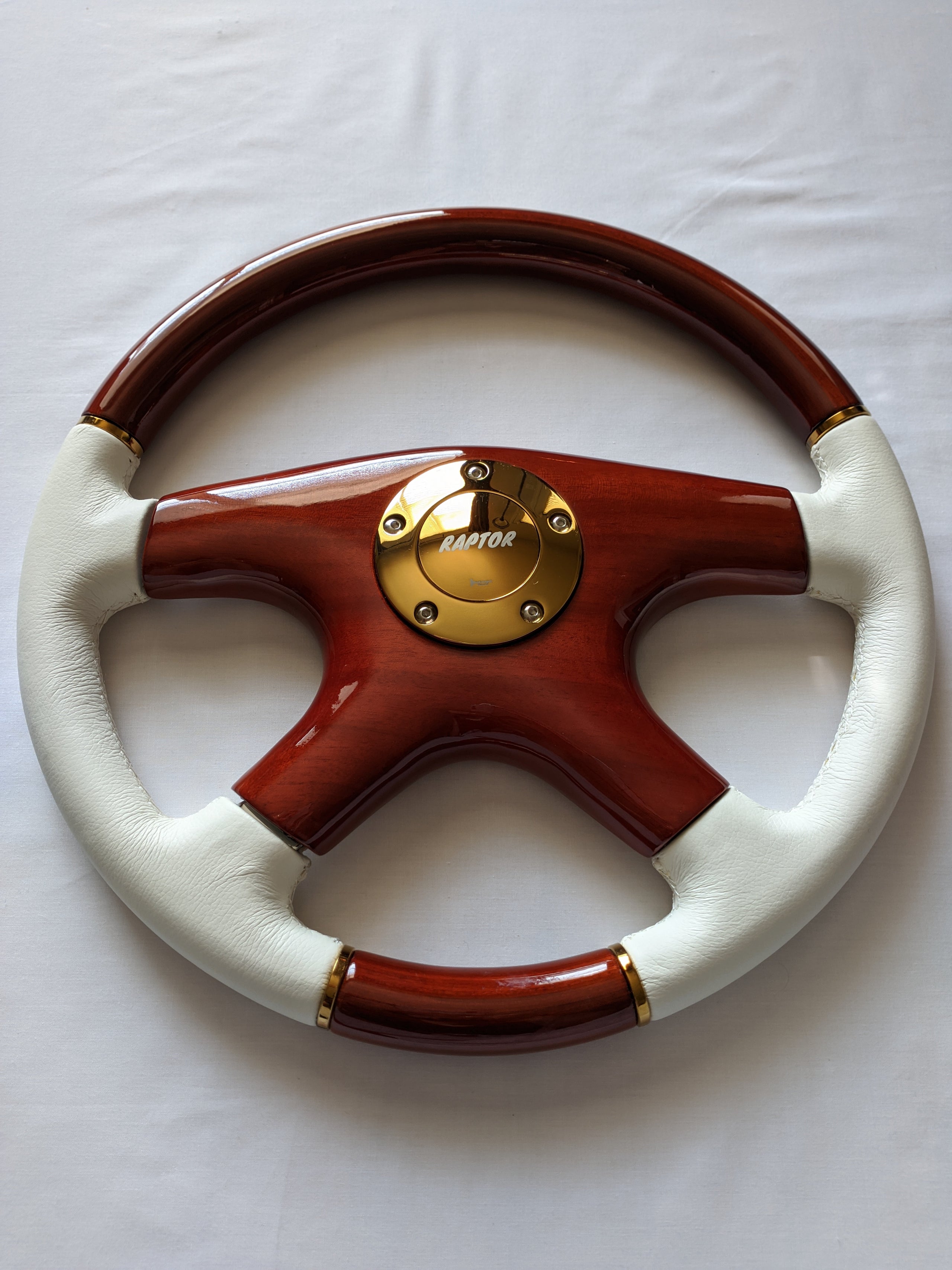 Gold Raptor 15 Mahogany Wood Designo 3-Spoke Steering Wheel ...